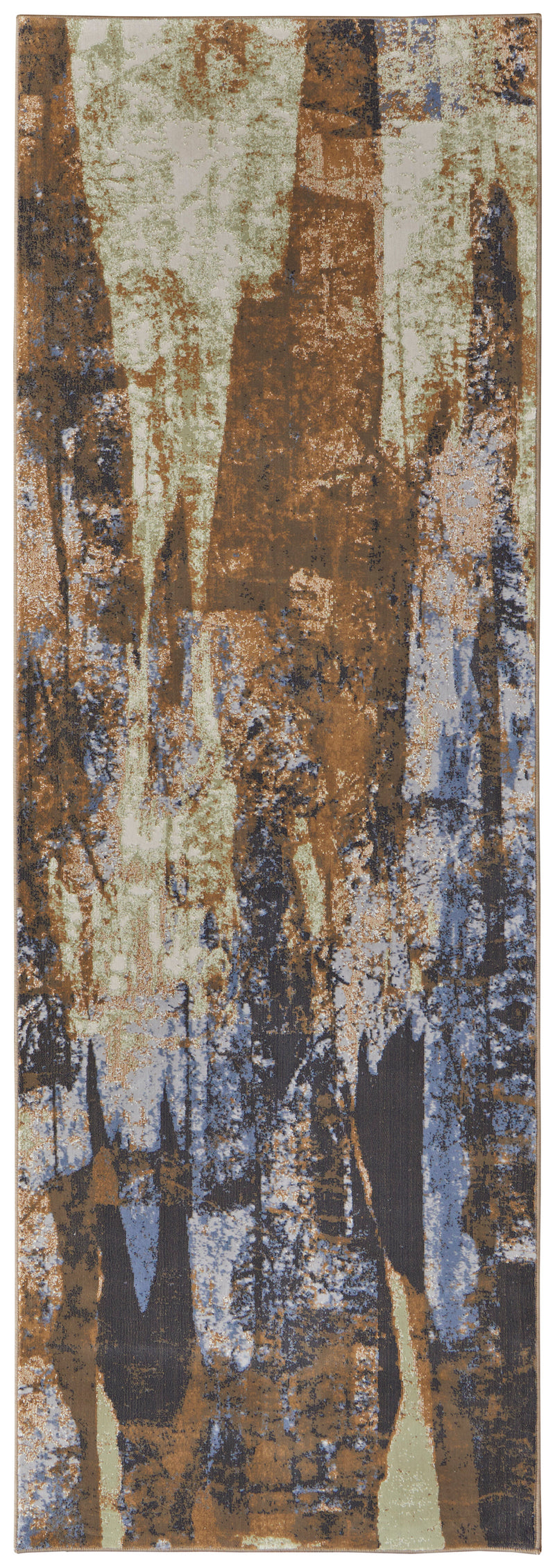 Clio Modern Abstract, Brown/Blue/Ivory