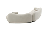 Modern Curved Modular Sofa, Boucle 5-Seater Sofa For Living Room, Bedroom, Beige Color, Crescent Shape And Butterfly Backrest Make The Whole Space Full of Curves, 2 Pillows,W2664S00049-W2664S00118