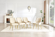 Leather Upholstered Modern Dining Chair with Diamond Tufted Button Back - Dining Room Negotiation Room Cafe Office Accent Chair (Off White, Set of 2)