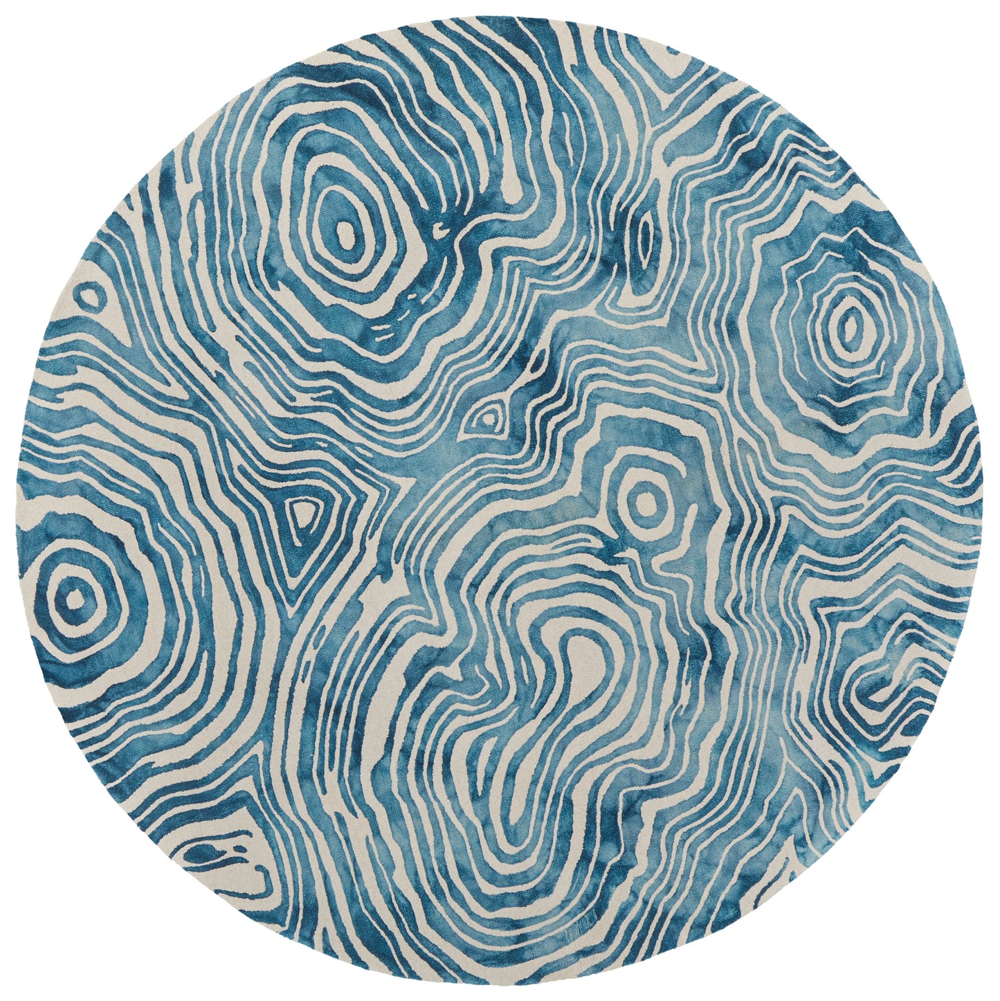 Lorrain Modern Abstract, Blue/Ivory