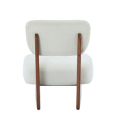 [Set of 2] Modern Beige Lounge Chair with Polyester Upholstery, Sturdy Wood Base With Walnut Finish, Minimalist and Stylish Accent Seating for Living Room, Bedroom, or Office