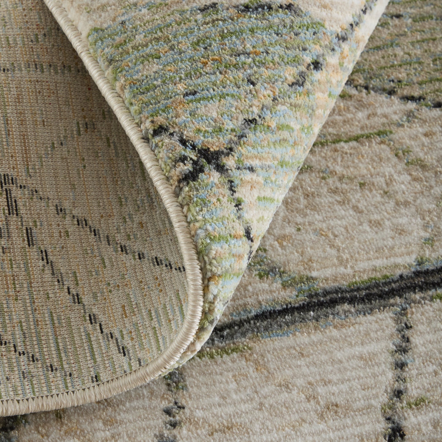 Sonora Modern Abstract, Green/Tan/Ivory
