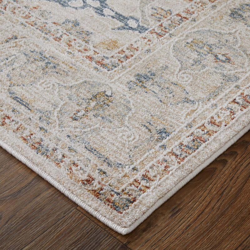 Pasha Transitional Ikat, Ivory/Blue/Red