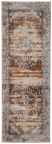 Melrose Transitional Distressed, Ivory/Red/Blue