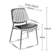 Dining Chairs (Set of 2) Mid-Century Modern Retro Chair With Walnut Bentwood Back Upholstered Seat Metal Legs Adjustable Foot For Kitchen Dining Room Chairs
