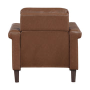 Sofa Set 3pc Sofa Loveseat Chair Chocolate Faux Leather Upholstered Nailhead Trim Plywood Frame Traditional Living Room Furniture