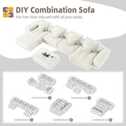 Modern Oversized Diy Combination Modular Sectional Sofa With Pillows