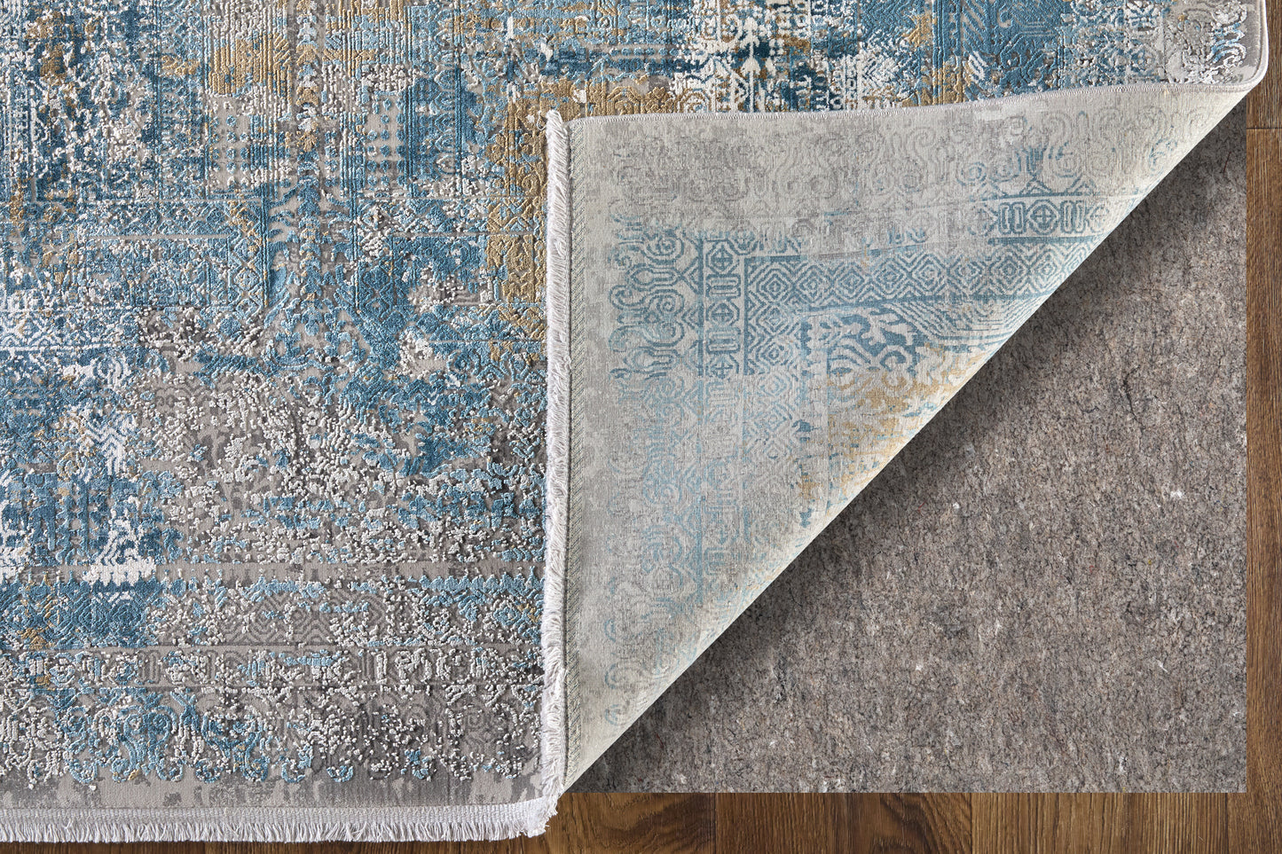 Cadiz Modern Abstract, Blue/Gray/Gold