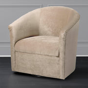 Eden Sand Swivel Chair Beige Microfiber Upholstery 30x29.75x30 inches