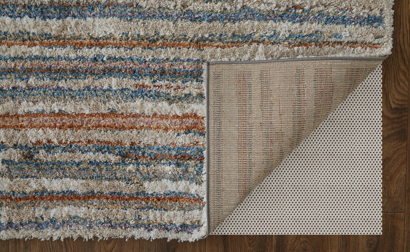 Mynka Transitional Stripes, Ivory/Blue/Orange