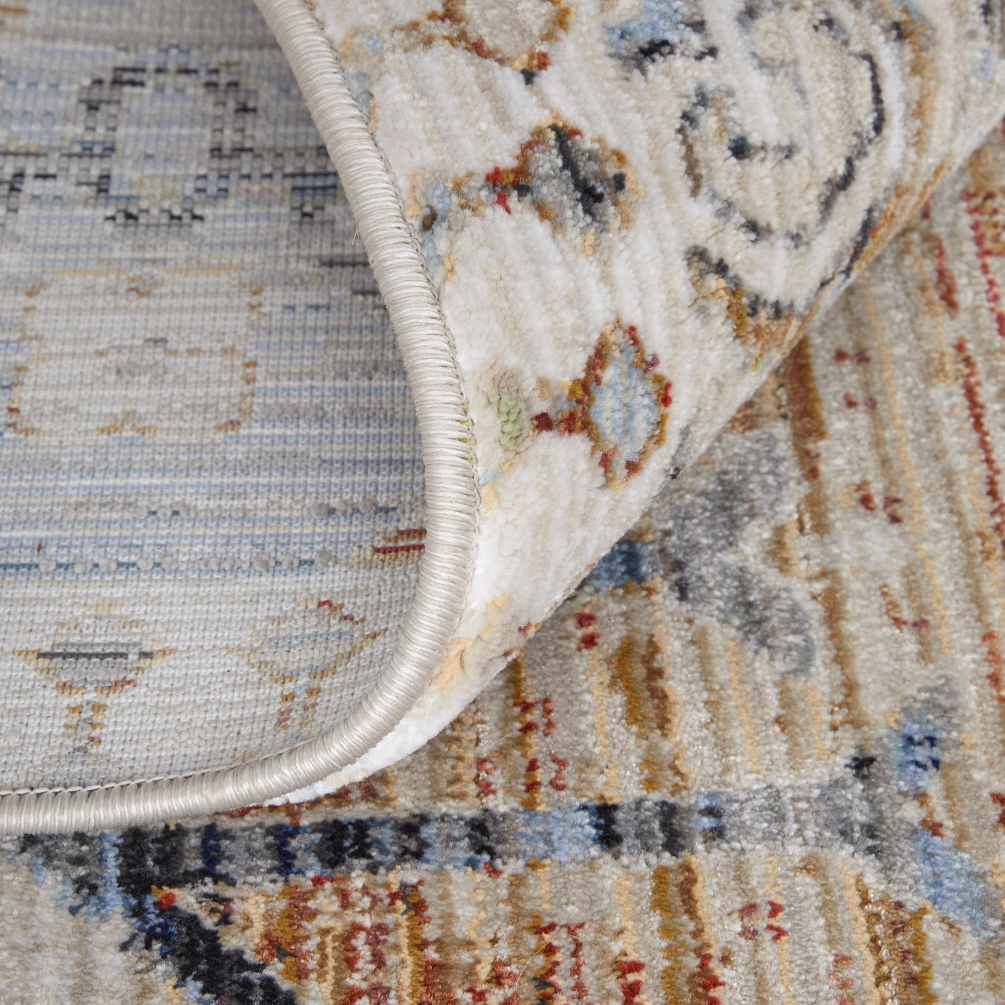 Melrose Transitional Distressed, Ivory/Red/Blue