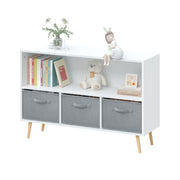 Bookcase With Collapsible Drawers, Book Display Organizer