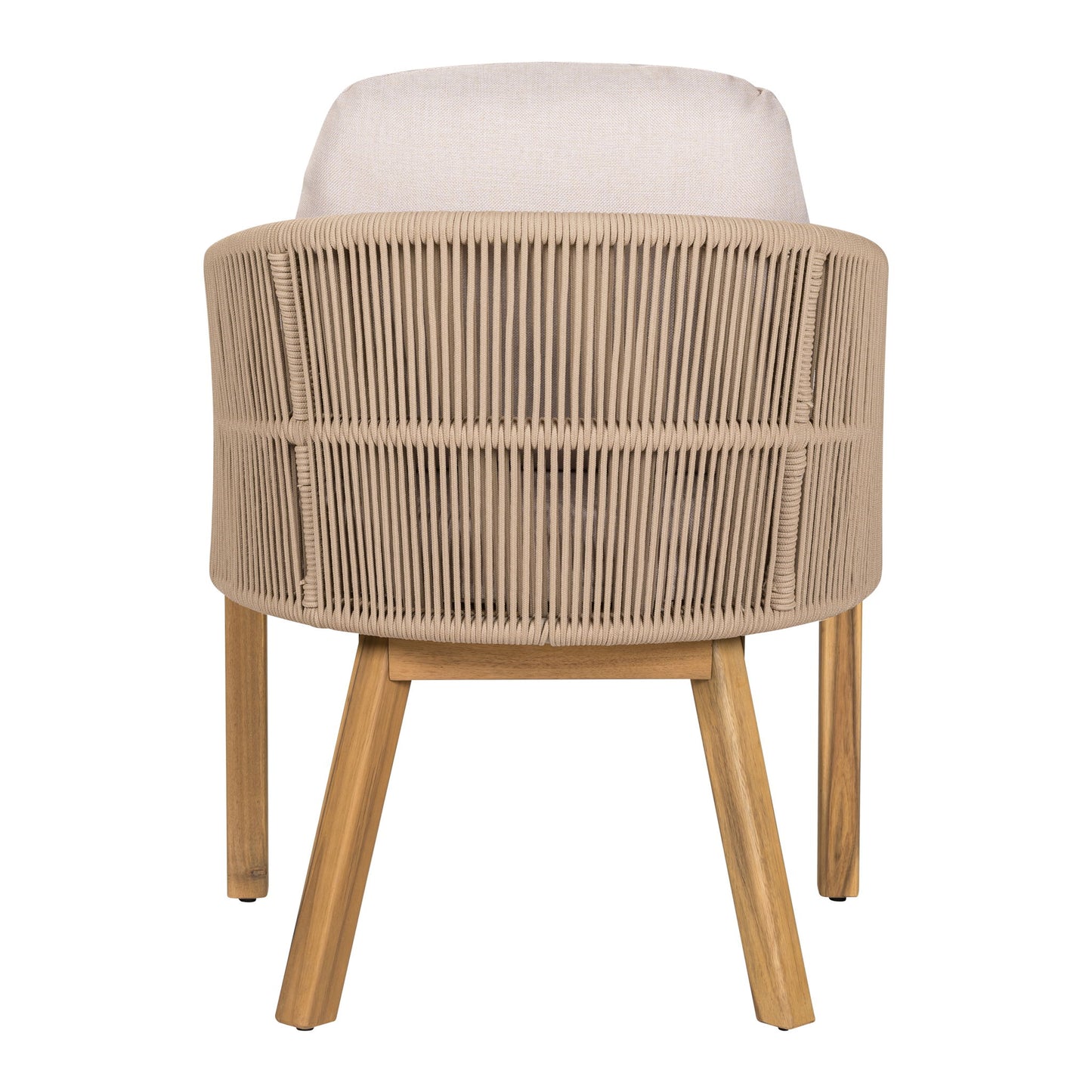 Grotta - Outdoor Dining Arm Chair (Set of 2) - Teak / Beige