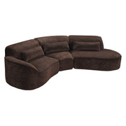 Modern Curved Sectional Sofa with High-Density Fully Compressed Sponge and Chaise Lounge, 3-Piece Set, Fully Assembled Right Hand Facing, Perfect for Living Room, Lounge