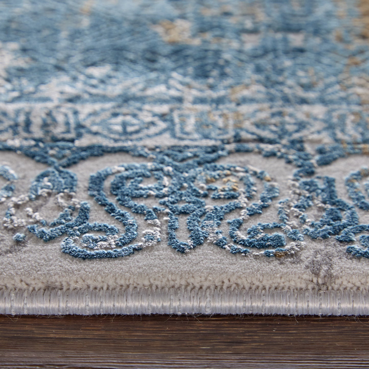Cadiz Modern Abstract, Blue/Gray/Gold