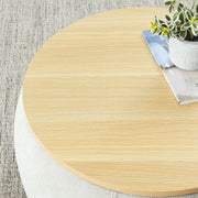 Round Storage Ottoman, 2 In 1 Function, End Table And Ottoman
