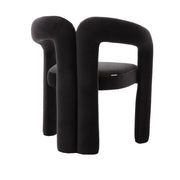 Contemporary Designed Velvet Fabric Upholstered Accent/Dining Chair /Barrel Side Chairs Kitchen Armchair for Living Room set of 2 (Black Velvet)