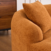 Boneless L-Shape Sectional Sofa with Curved Chaise,Orange Modular Chenille Compression Couch,30D High-Density Foam,Minimalist Modular Couches Sleeper for Living Room Bedroom Apartment Lounge.