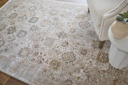 Cadiz Traditional Floral & Botanical, Ivory/Gray/Gold