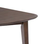 3-Piece Modern Table Set - Triangular Side Table & 2 Curved Wood Chairs, Minimalist Space-saving Brown Finishes for Living Room, Kitchen, Small Space, Easy to Assemble