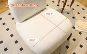 Cute Accent Chair with Solid Wood Legs, Living Room Chair with Soft Fabric Cushion, Cozy Bedroom Chair, Comfy Armless Reading Chair for Apartment, Waiting Room, Balcony (White)