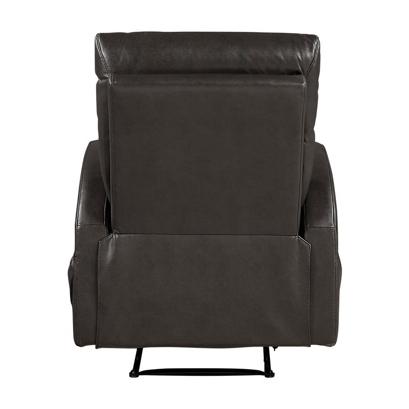 Reclining Sofa Set 3pcs Espresso Faux Leather Sofa Loveseat Chair Side Pockets Plush Foam Comfort Modern Wall-Hugger Design Living Room Furniture