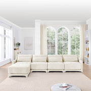 Stylish Sofa With Ottoman And Lumbar Pillows, Ergonomic Design