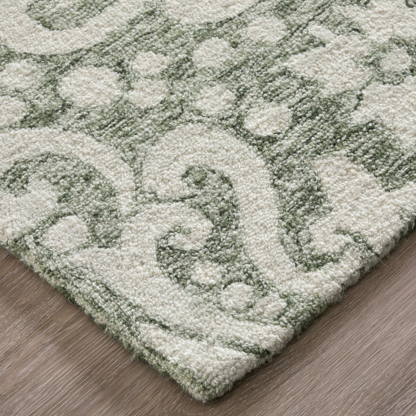 Belfort Traditional Floral & Botanical, Ivory/Green