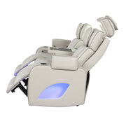 Fortuner Power Reclining 2Pc Living Room Set in Beige Faux Leather with LED Lights, Massage Function, Bluetooth Speakers and Wireless Charging