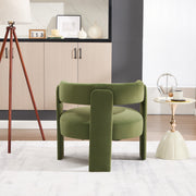 Accent Chair for Living Room, Velvet Comfy Single Sofa Chair Mid-Century Modern Armchair Wooden Legs for Bedroom Office Reading