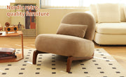 Cute Accent Chair with Solid Wood Legs, Living Room Chair with Soft Fabric Cushion, Cozy Bedroom Chair, Comfy Armless Reading Chair for Apartment, Waiting Room, Balcony,Set of 2(Camel)