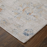 Pasha Transitional Floral & Botanical, Taupe/Ivory/Blue