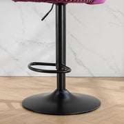 Swivel Barstools Adjusatble Seat Height, Modern Upholstered Bar Stools With Backs Comfortable Tufted For Home Pub And Kitchen Island (Set of 2)