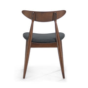 Mid-Century Modern 5-Piece Dining Set with Rubberwood Frame, Ergonomic Chairs in Walnut and Charcoal Finish