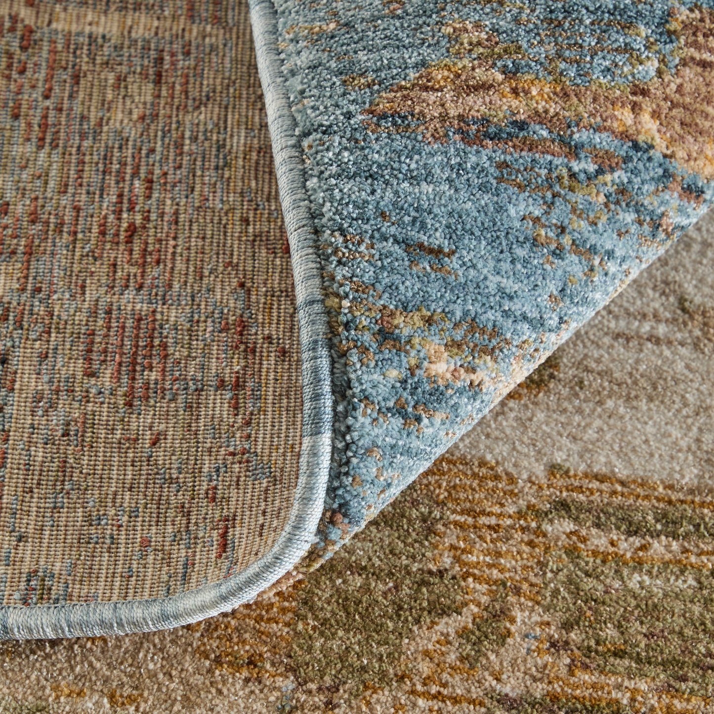 Pearson Modern Abstract, Blue/Ivory/Brown