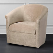Eden Sand Swivel Chair Beige Microfiber Upholstery 30x29.75x30 inches
