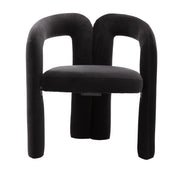 Contemporary Designed Velvet Fabric Upholstered Accent/Dining Chair /Barrel Side Chairs Kitchen Armchair for Living Room set of 2 (Black Velvet)
