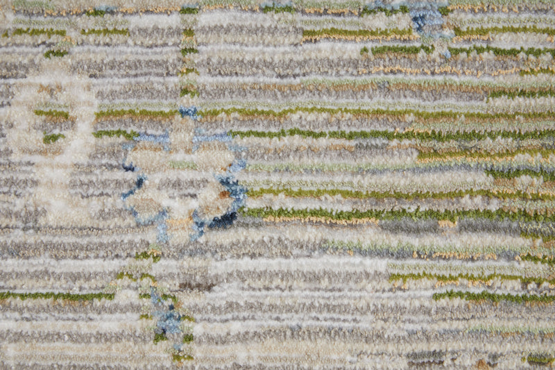 Melrose Transitional Distressed, Ivory/Green/Blue