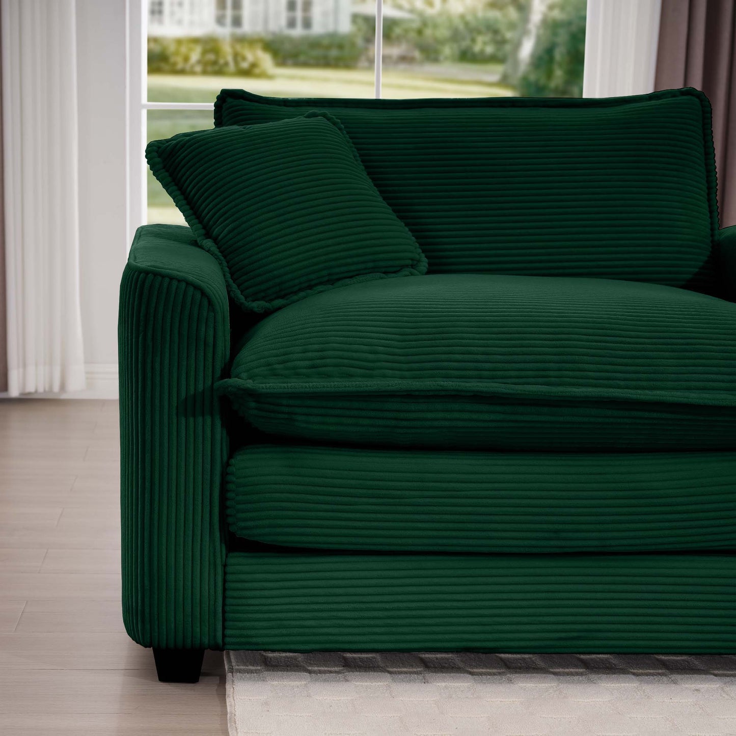 Modern Oversized Modular Cushion Sofa With Ottoman, Low Back, Deep Seating Sofa Set