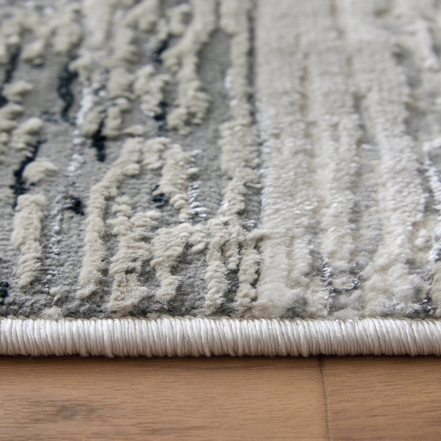 Micah Modern Abstract, Black/Silver/Gray
