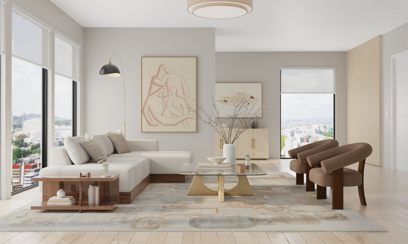 Kendall Modern Abstract, Tan/Gray/Ivory