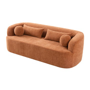 [NEW]86' Chenille Boneless Couch, Upholstered Sofa with Pillows, No Assembly Curved Cloud Couch with High-Density Foam, 3-Seater Luxury Modern Compressed Sofa for Living Room&Apartment