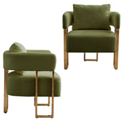 Modern Decorative Chair Teddy Fleece Upholstered And Metal Foot