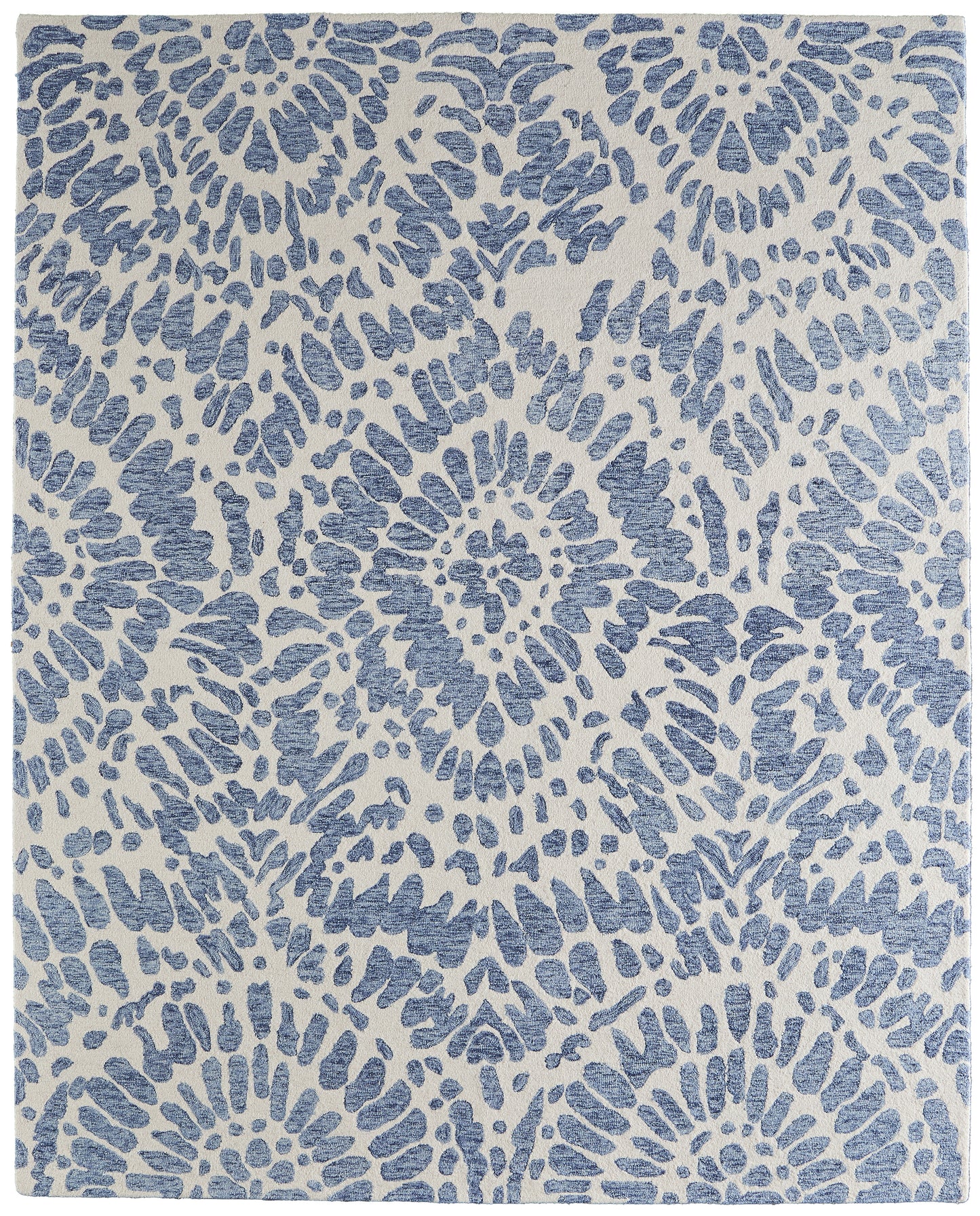 Wallace Modern Abstract, Blue/Ivory