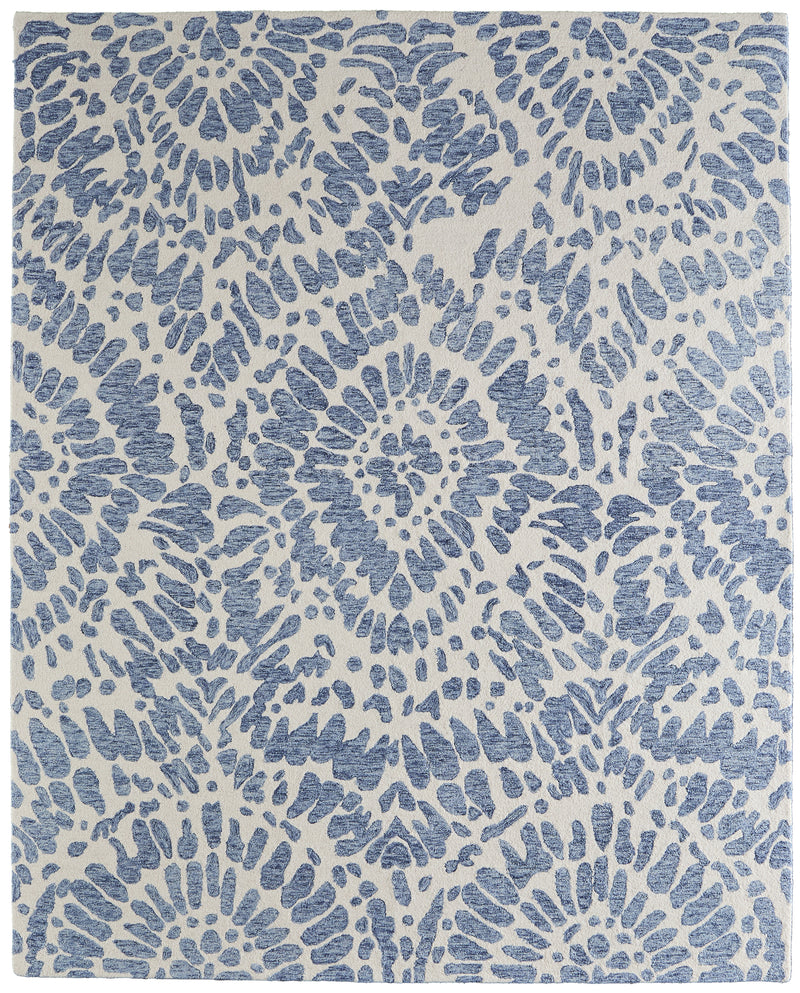 Wallace Modern Abstract, Blue/Ivory