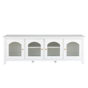 StylishTVcabinet Entertainment CenterTV Stand, TVconsoletable, Media Console, Solidwood Frame, Changhong Glass Door, Metal Handle