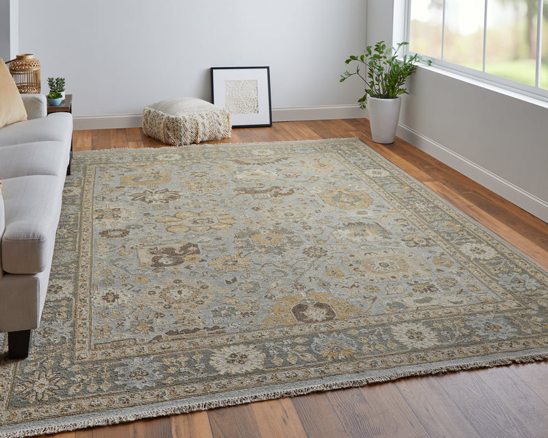 Corbitt Traditional Oriental, Blue/Gold/Gray