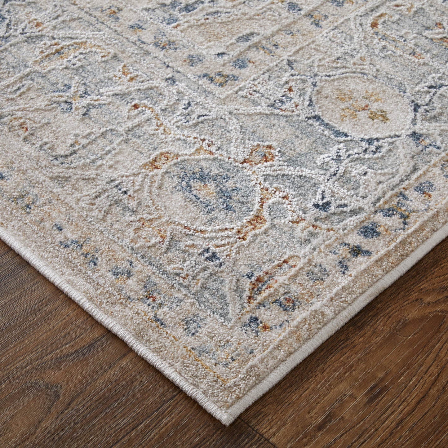 Pasha Transitional Medallion, Ivory/Taupe/Blue