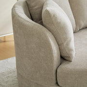 73.82' Wide Curved Sofa, Modern Luxury Plush Chenille Extra-Deep Seat, 5 Removable Cushions, Suitable For Small Spaces, Living Rooms, Bedrooms,Taupe