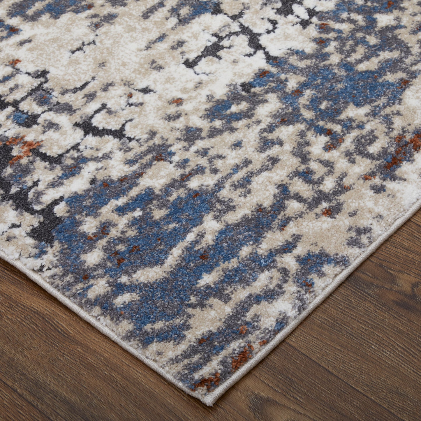 Gilmore Modern Abstract, Ivory/Blue/Gray